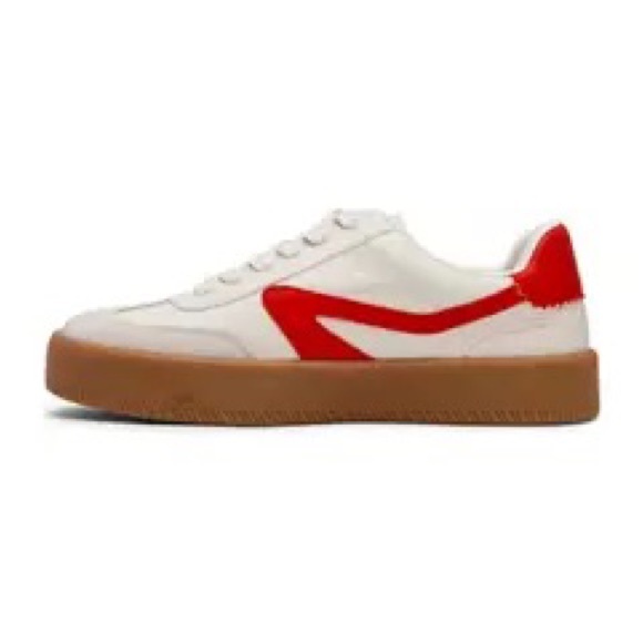 DV Dolce Vita Russo Cream & Red Platform Sneakers - Picture 2 of 4